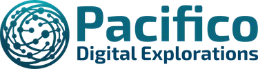 The logo of Pacifico Digital Explorations GmbH consists of a circle with connected nodes and the lettering